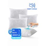 Owra Kapitone Fermuarlı Yastık Koruyucu Alez 1 Adet Ter, Ağız Sıvı Geçirmez Beyaz - 50x70 cm