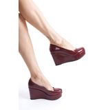 owwox club Romano; Bordo, 9 Cm Dolgu Topuklu Ayakkabı (DAR KALIPTIR ÜRÜN AÇIKLAMASINI OKUYUNUZ)