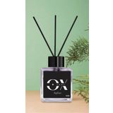 Ox Home Safran Kokulu 100 ml Kare Şişe Bambu Siyah Çubuk Oda Kokusu