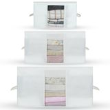 oxfopro CutyHome Ok Home Ev Tekstil Pencereli Hurç-3'lü Set (Beyaz)
