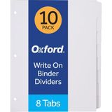Oxford Bağlayıcı Bölücülerde Boş Yazma, 1/8 Kesilmiş Sekmeler, 8 Sekmeli Sette 3 Delik Delme Bölücüler, 80 Bölücü, 10 Set, Beyaz (89982) - 41 Delft Blue