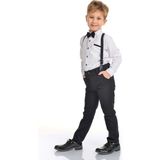 Oxford Gömlek Uzun Pantolon Erkek Çocuk Takımı MNK0302 - Beyaz - Siyah - 5 Yaş