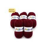 Oxford İplik İhraç Fazlası 5'li Paket 400/470 gr Akrilik Bordo EX12276