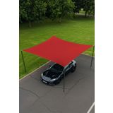 Oxford Kumaş Araba Gölgelik Tentesi – 280cm x 400cm – Su Geçirmez, UV Korumalı, Dayanıklı Dış Mekan Araç Güneşliği | Kolay Kurulumlu, Taşınabilir Gölgelik (Kırmızı)