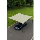 Oxford Kumaş Araba Gölgelik Tentesi – 280cm x 400cm – Su Geçirmez, UV Korumalı, Dayanıklı Dış Mekan Araç Güneşliği | Kolay Kurulumlu, Taşınabilir Gölgelik (Krem)