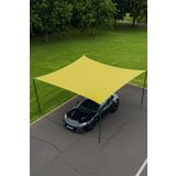 Oxford Kumaş Araba Gölgelik Tentesi – 280cm x 400cm – Su Geçirmez, UV Korumalı, Dayanıklı Dış Mekan Araç Güneşliği | Kolay Kurulumlu, Taşınabilir Gölgelik (Sarı)
