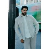 Oxford Slim Fit Dar Kesim Klasik Yaka Çift Kapak Cepli Gömlek