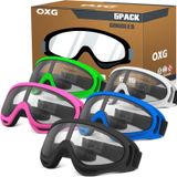 OXG 5 Çift Motosiklet Gözlüğü, Genç Erkek Kadın için, ATV Kayak Gözlüğü Anti-UV Toz Geçirmez Rüzgar Geçirmez Dirt Bike Gözlükleri Fit Kask (Çok Renkli Lens)