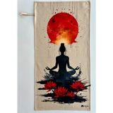 Oxium Bear Mikrofiber, Yoga, Pilates, Reformer, Kadın Fitness Spor Havlusu 50X90 Pamuklu Özel Tasarım - Lotus - 50 x 90 cm - Bej - Kırmızı