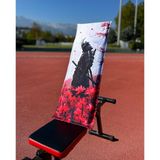 Oxium Bear Pamuklu Yeni Nesil Fitness Spor Havlusu - Dijital Baskılı - Hızlı Kuruyan Mikrofiber | Kensei - Beyaz - Bordo - 35 x 90 cm