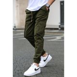 Oxmen Avant Garde Erkek Haki Jogger Likralı Kaliteli Pamuklu Yandan Cepli Kargo Pantolon