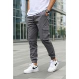 Oxmen Avant Garde Erkek Yazlık Gri Jogger Kaliteli Pamuklu Likralı Cargo Beli Ve Paçası Lastikli Kargo Cepli Pantolon