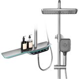 Oxy Aqua Dijital LED Göstergeli Termostatik Akıllı Piyano Duş Seti Tepe Duş Seti