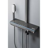 OXYAQUA Venüs Dijital LED Göstergeli Piyano Tuşlu Termostatik Banyo Batarya Duş Sistemi Tepe Robot Duş Seti