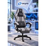 Oxyra Toney Premium Ergonomik Premium | Terletmez Kumaş | Bel Boyun Ayak Destekli | Yatar Mekanizma | Gaming Oyuncu Koltuğu