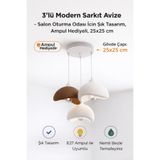 Oxyteez 3’lü Modern Sarkıt Avize – Salon Oturma Odası İçin Şık Tasarım, Ampul Hediyeli, 25x25 cm