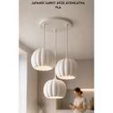 Oxyteez 3lü sarkıt avize, salon, plastik, japandi, dekoratif, aydınlatma, modern tasarım
