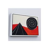 Oxyteez Ahşap Çerçeveli Alexander Calder - Piramit Ve Sarmal Tablo - Pyramid And Spiral-7111