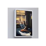 Oxyteez Ahşap Çerçeveli Cam KeOxyteeztabloında Sıgara İçen Kadın Tablosu-7800