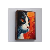 Oxyteez Ahşap Çerçeveli Cool Kedi Tablo-7658
