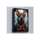 Oxyteez Ahşap Çerçeveli Doberman Tablosu-7828