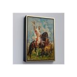 Oxyteez Ahşap Çerçeveli Henri Emilien Rousseau - Şahin Avcısı Tablo - The Falconer-7428