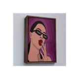 Oxyteez Ahşap Çerçeveli I Don'T Care - Umrumda Değil Yazan Pop Art Kadın Tablo-7681