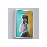 Oxyteez Ahşap Çerçeveli Kamera Kafalı Soyut Kadın Pop Art Tablosu-7872