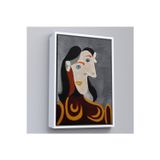 Oxyteez Ahşap Çerçeveli Pablo Picasso - Kahverengi Elbiseli Kadının Büst Tablosu-8086