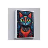 Oxyteez Ahşap Çerçeveli Pablo Picasso Tarzı - Soyut Renkli Kedi Tablo-7512