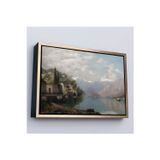 Oxyteez Ahşap Çerçeveli Robert Schultze' Komo Gölü Tablosu - Bellagio By Lake Como-7018