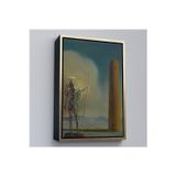 Oxyteez Ahşap Çerçeveli Salvador Dali - Kuledeki Şövalye Tablosu - Le Cavalier A La Tour-7399
