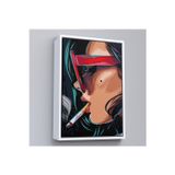 Oxyteez Ahşap Çerçeveli Sigara İçen Pop Art Kadın Tablosu-7929