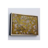 Oxyteez Ahşap Çerçeveli Vincent Van Gogh - Çiçek Açan Badem Ağacı Sarı Tablosu-7176