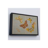 Oxyteez Ahşap Çerçeveli Vintage Japon Kelebeği Tablosu-7040