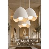 Oxyteez Sarkıt Salon Plastik Dekoratif Organik Heykelsi Tasarım Tekli İkili Üçlü Avize