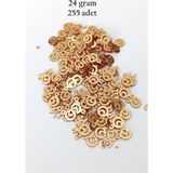 Oya Abiye Bileklik Kolye Pleksi Metalik Plastik Pul Altın Renk 24 Gram 255 Adet - BNC543