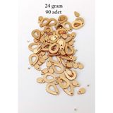 Oya Abiye Bileklik Kolye Pleksi Metalik Plastik Pul Altın Renk 24 Gram 90 Adet - BNC556