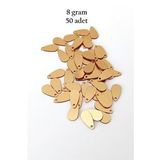 Oya Abiye Bileklik Kolye Pleksi Metalik Plastik Pul Altın Renk 8 Gram 50 Adet - BNC484