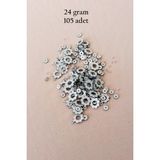 Oya Abiye Bileklik Kolye Pleksi Metalik Plastik Pul Gümüş Renk 24 gram 105 adet - BNC561