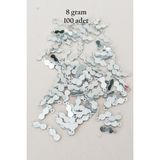 Oya Abiye Bileklik Kolye Pleksi Metalik Plastik Pul Gümüş Renk 8 gram 100 adet - BNC508