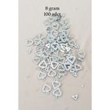 Oya Abiye Bileklik Kolye Pleksi Metalik Plastik Pul Gümüş Renk 8 gram 100 adet - BNC511