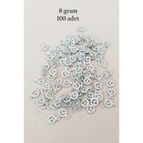 Oya Abiye Bileklik Kolye Pleksi Metalik Plastik Pul Gümüş Renk 8 gram 100 adet - BNC516