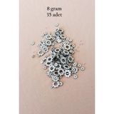 Oya Abiye Bileklik Kolye Pleksi Metalik Plastik Pul Gümüş Renk 8 gram 35 adet - BNC501