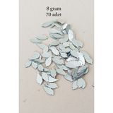 Oya Abiye Bileklik Kolye Pleksi Metalik Plastik Pul Gümüş Renk 8 Gram 70 Adet - BNC512