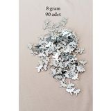 Oya Abiye Bileklik Kolye Pleksi Metalik Plastik Pul Gümüş Renk 8 gram 90 adet - BNC503