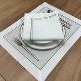 Oya Home Çift Pikolu Amerıkan Servis & Peçete Set -4 Parça - Açık Yeşil - 35 x 45 cm
