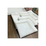 Oya Home Gold Çift Sıra Sarmalı Masa Örtüsü (1) & Peçete (8) Set -9 Parça