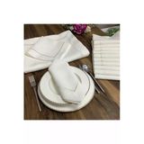 Oya Home Gümüş Piko Dikiş Li Masa Örtüsü (1) & Peçete (8) Set - Toplam 9 Parça