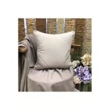 Oya Home Kadife Dokulu Dikiş Detaylı Kırlent Kılıfı -Vizon - 40*40 Cm